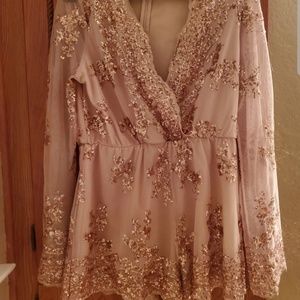 Rose gold romper